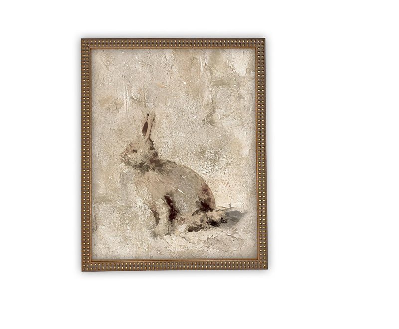 Vintage Framed Canvas Art // Framed Easter Art // Vintage Painting // Vintage Bunnies Painting // Girls Room or Nursery print //#A-171