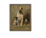 Vintage Framed Canvas Art // Framed Vintage Print // Vintage Dog Painting // Vintage Dog Art // Boys Room or Nursery Print //#A-175