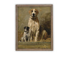 Vintage Framed Canvas Art // Framed Vintage Print // Vintage Dog Painting // Vintage Dog Art // Boys Room or Nursery Print //#A-175