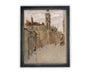 Vintage Framed Canvas Art // Framed Vintage Print // Vintage Painting // European City Landscape Art // Farmhouse print //#ARC-120