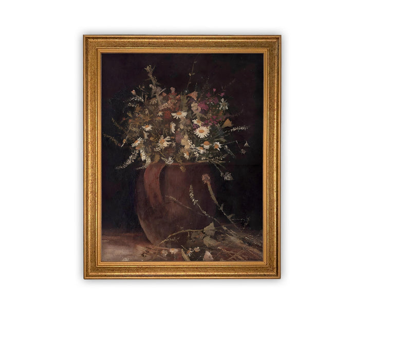 Vintage Framed Canvas Art // Framed Vintage Print // Vintage Painting // Floral Still Life Print // Botanical print //#BOT-151