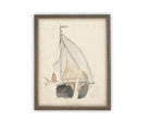 Vintage Framed Canvas Art // Framed Vintage Print // Vintage Sailboat Painting // Boating Art // Beach House Print //#COAS-139