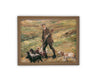 Vintage Framed Canvas Art // Framed Vintage Print // Vintage Painting // Vintage Portrait of a Man with Dogs// Farmhouse print //#P-546