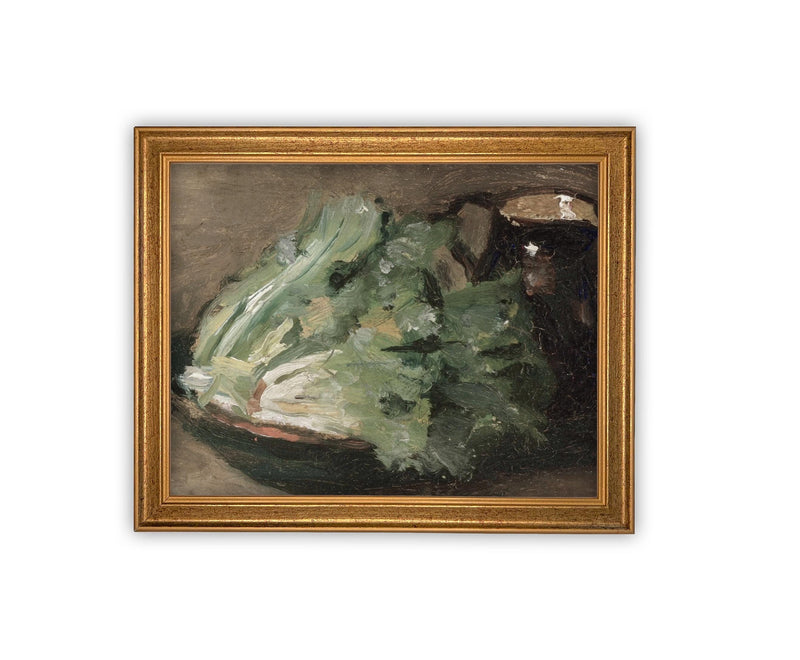 Vintage Framed Canvas Art // Framed Vintage Print // Vintage Painting // Vintage Kitchen Still Life // Farmhouse print //#ST-628