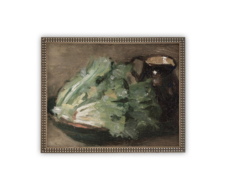 Vintage Framed Canvas Art // Framed Vintage Print // Vintage Painting // Vintage Kitchen Still Life // Farmhouse print //#ST-628