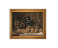 Vintage Framed Canvas Art // Framed Vintage Print // Vintage Painting // Vintage Kitchen Still Life // Farmhouse print //#ST-631