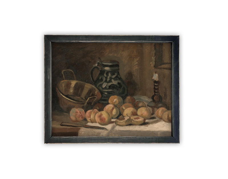 Vintage Framed Canvas Art // Framed Vintage Print // Vintage Painting // Vintage Kitchen Still Life // Farmhouse print //#ST-631