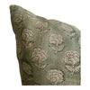 Designer Bandon Floral Linen Pillow Cover in Sage Green