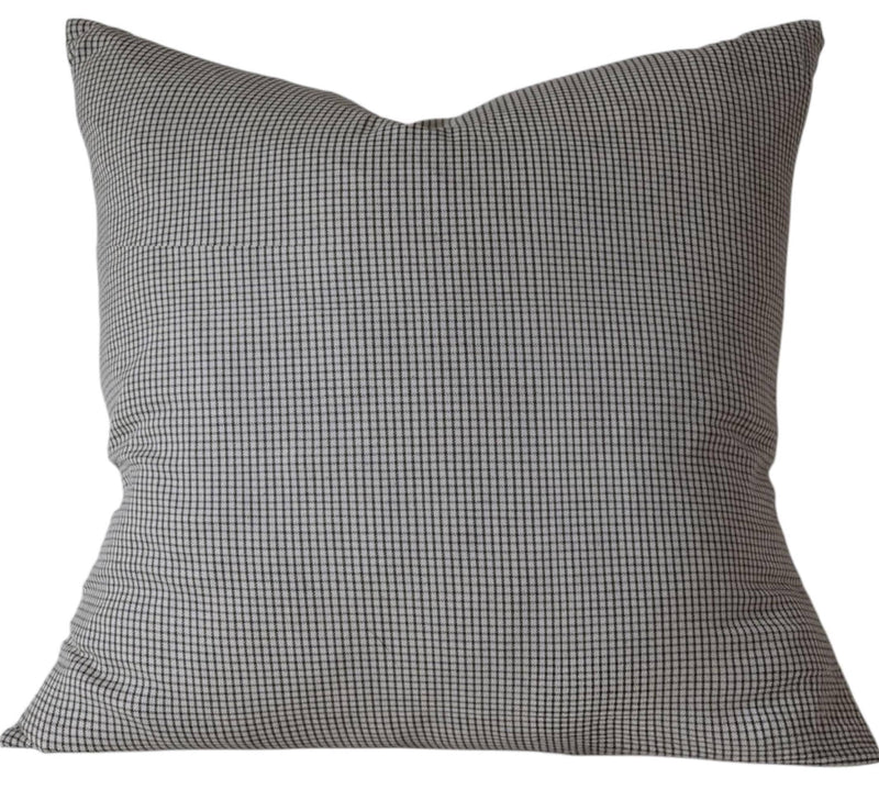 Designer "Ballard" Gingham Check Print Pillow Cover // Black White Linen Pillow Cover // Boutique Pillow Covers // Modern Farmhouse