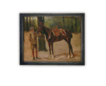 Vintage Framed Canvas Art // Framed Vintage Print // Vintage Painting // Vintage Horse Sketch Art// Farmhouse print //#A-187