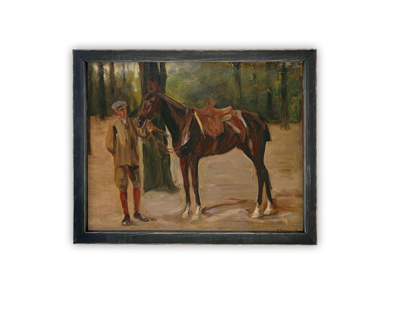 Vintage Framed Canvas Art // Framed Vintage Print // Vintage Painting // Vintage Horse Sketch Art// Farmhouse print //#A-187