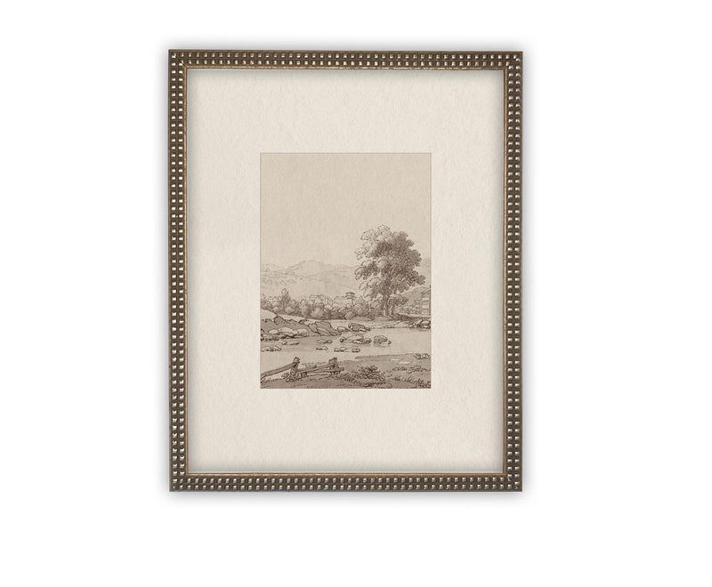 Vintage Framed Canvas Art // Framed Vintage Print // Vintage Painting // Country Landscape // Farmhouse print //#LAN-247