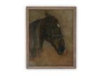 Vintage Framed Canvas Art // Framed Vintage Print // Vintage Painting // Vintage Horse Art// Farmhouse print //#A-186