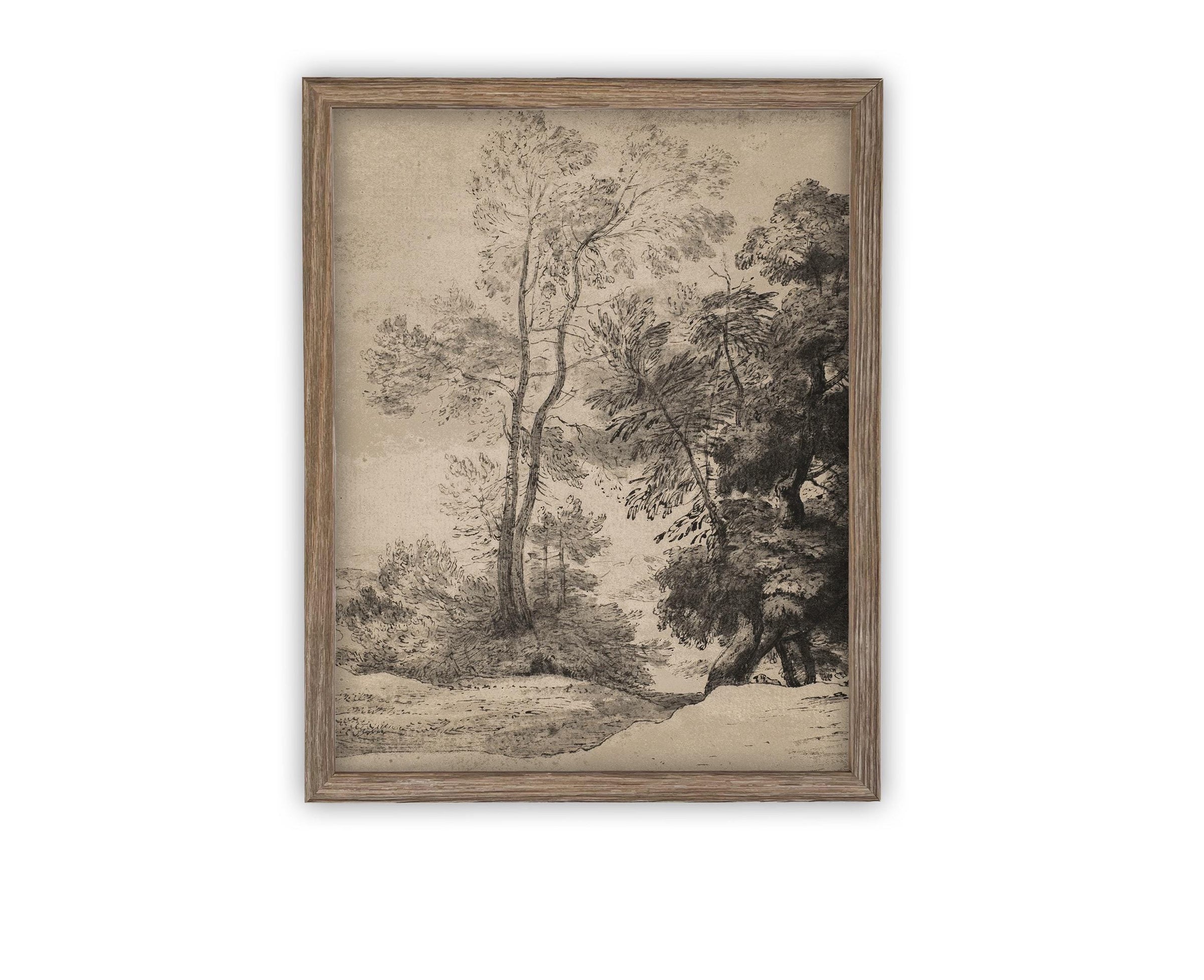 READY to SHIP 11x14 Vintage Framed Canvas Art #LAN-260