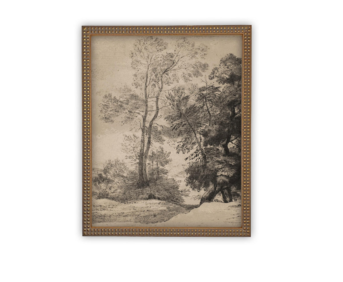 READY to SHIP 11x14 Vintage Framed Canvas Art #LAN-260