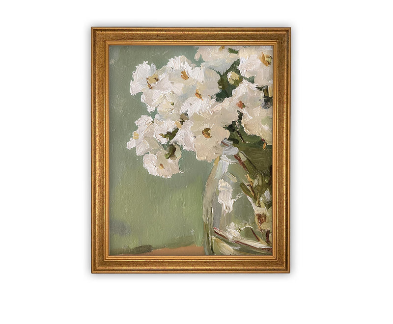 Vintage Framed Canvas Art // Framed Vintage Floral Print // Vintage Floral Painting // Still Life Botanical Farmhouse print //#BOT-155