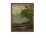 Vintage Framed Canvas Art // Framed Vintage Print // Vintage Painting // Moody Landscape Scene // Farmhouse print //#LAN-256