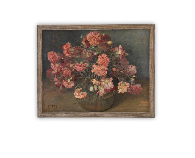 Vintage Framed Canvas Art // Framed Vintage Print // Vintage Painting // Floral Still Life Print // Botanical print //#BOT-156