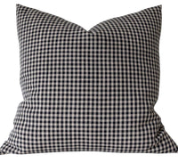 Designer "Fielding" Gingham Check Print Pillow Cover // Black White Linen Pillow Cover // Boutique Pillow Covers // Modern Farmhouse