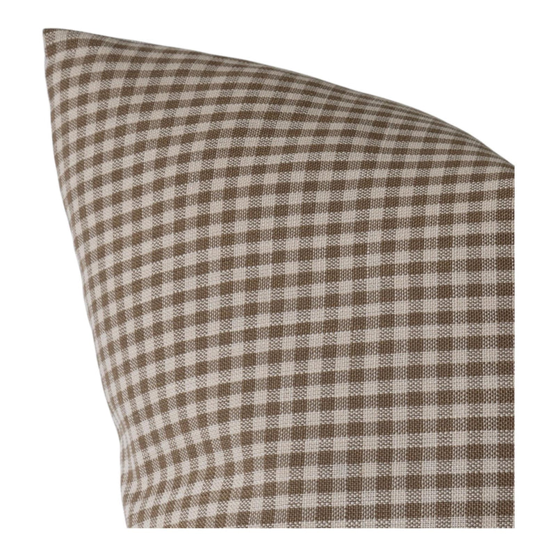 Designer "Woodruff" Linen Gingham Check Pillow Cover // Neutral Tan Olive Linen Pillow Cover // Boutique Pillow Covers // Modern Farmhouse