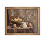 Vintage Framed Canvas Art // Framed Vintage Print // Vintage Painting // Vintage Kitchen Still Life // Farmhouse print //#ST-634