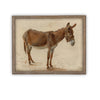 Vintage Framed Canvas Art // Framed Vintage Print // Vintage Painting // Donkey Equestrian Art // Farmhouse print //#A-179