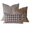 Linen + Cloth Curated Pillow Collection #11 // Wales, Vernal, Buckley Pillows// Designer Pillow Combo // Brown Mustard // Farmhouse Cottage