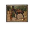 Vintage Framed Canvas Art // Framed Vintage Print // Vintage Painting // Vintage Horse Sketch Art// Farmhouse print //#A-187