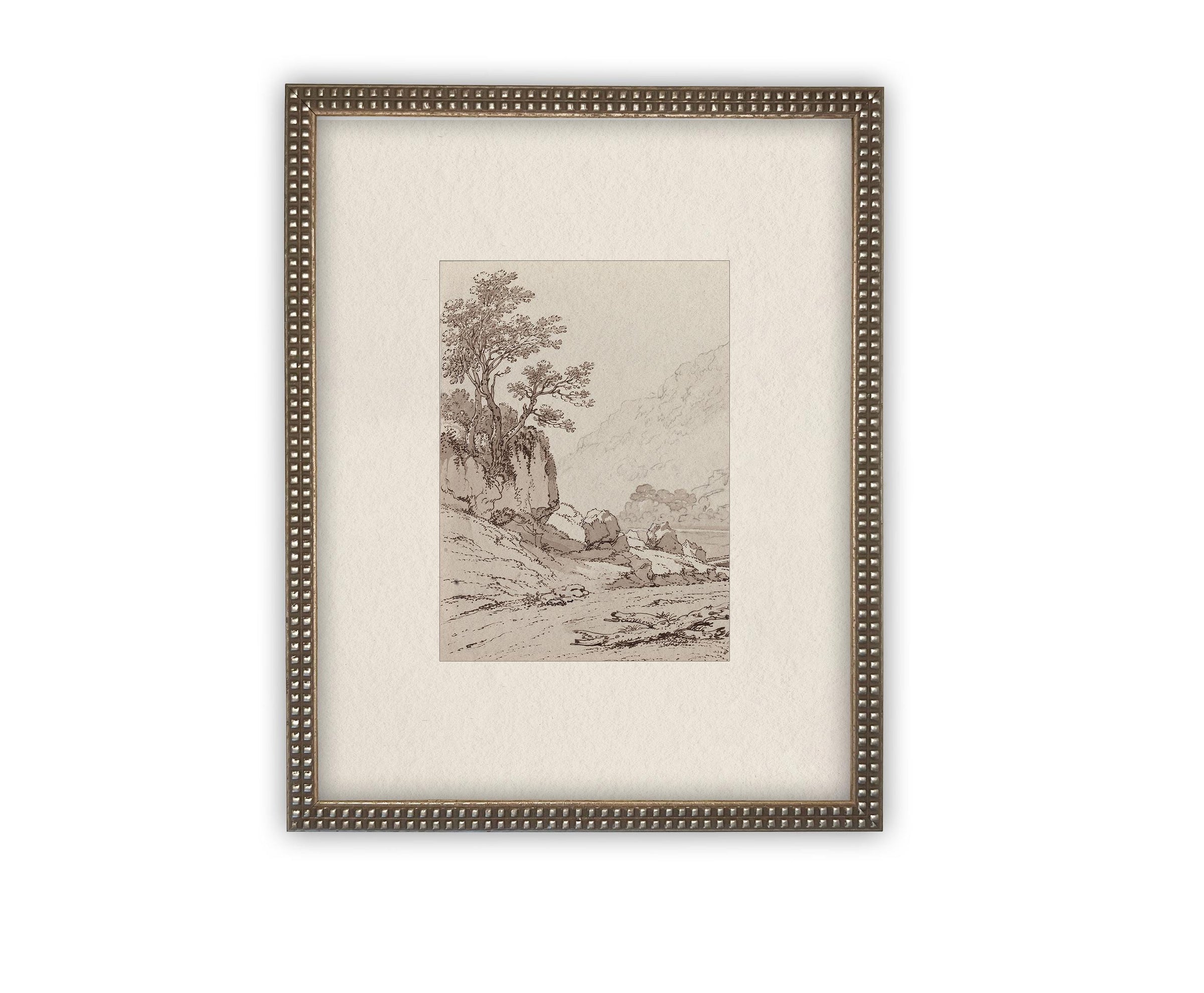 READY to SHIP 18X24 Vintage Framed Canvas Art // Framed Vintage Print // Vintage Painting // Country Landscape //#LAN-248