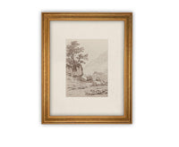 READY to SHIP 18X24 Vintage Framed Canvas Art // Framed Vintage Print // Vintage Painting // Country Landscape //#LAN-248