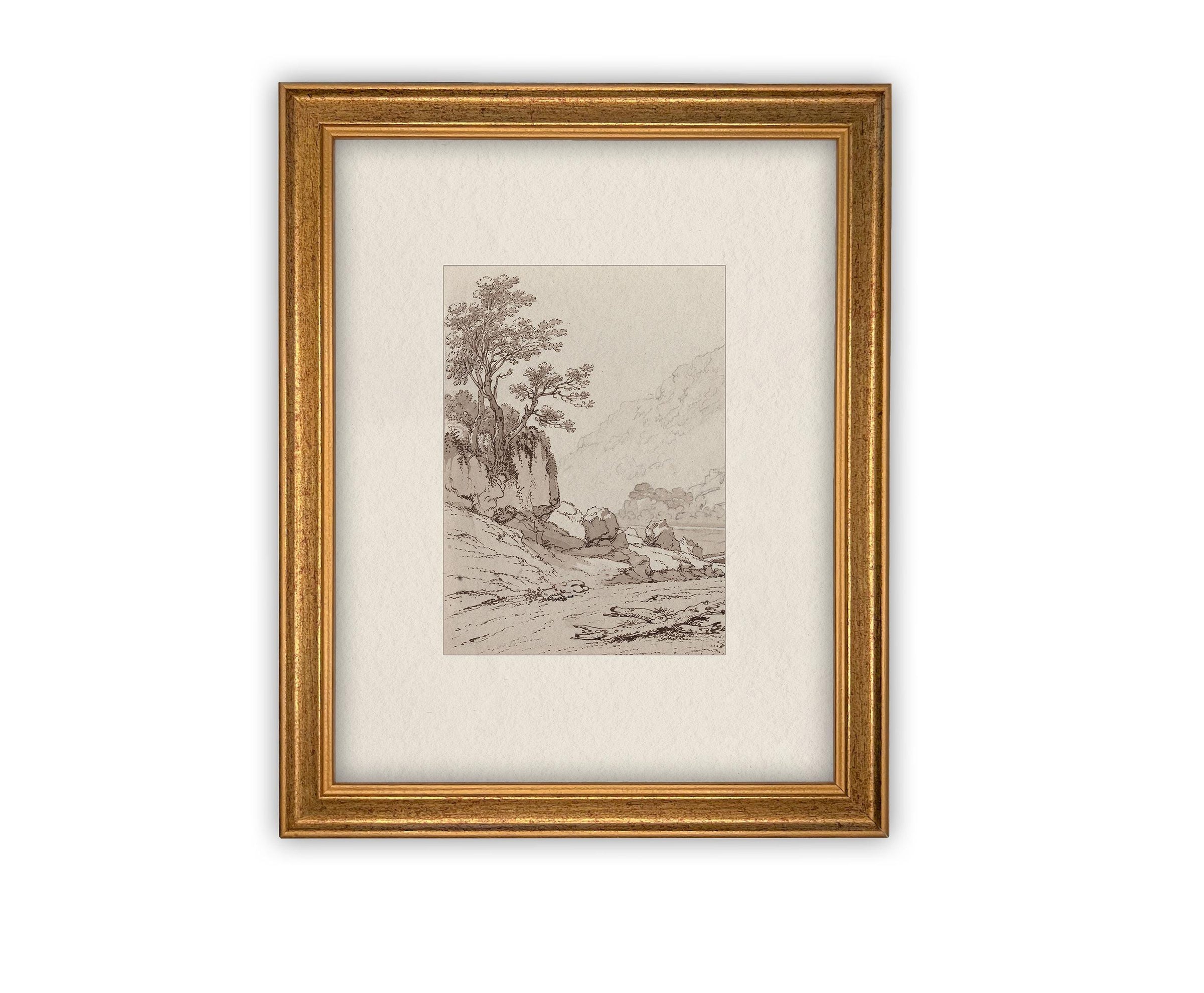 READY to SHIP 18X24 Vintage Framed Canvas Art // Framed Vintage Print // Vintage Painting // Country Landscape //#LAN-248