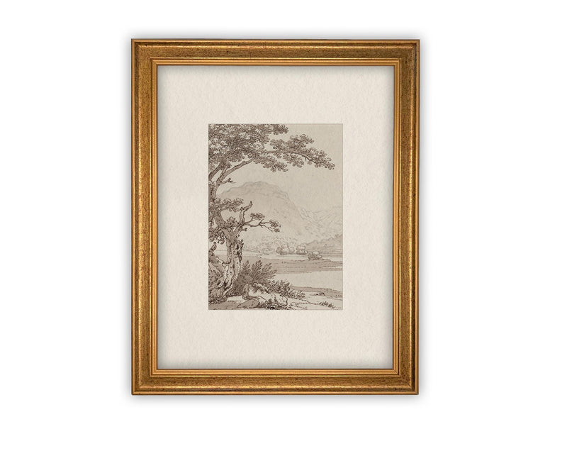READY to SHIP 18X24 Vintage Framed Canvas Art // Framed Vintage Print // Vintage Painting // Country Landscape //#LAN-245