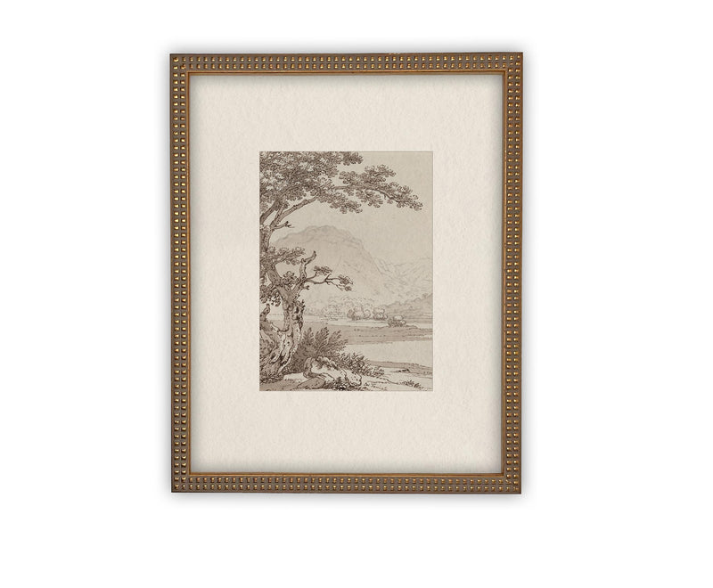 READY to SHIP 18X24 Vintage Framed Canvas Art // Framed Vintage Print // Vintage Painting // Country Landscape //#LAN-245