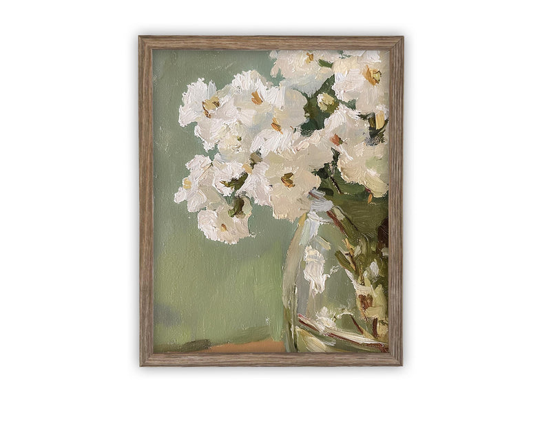 Vintage Framed Canvas Art // Framed Vintage Floral Print // Vintage Floral Painting // Still Life Botanical Farmhouse print //#BOT-155