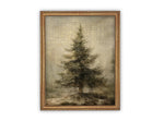 Vintage Framed Canvas Art // Framed Vintage Christmas Print // Christmas Tree Painting // Farmhouse print //#CH-325