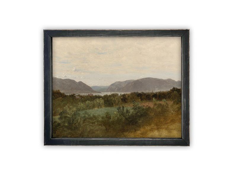 Vintage Framed Canvas Art // Framed Vintage Print // Vintage Painting // Landscape //Farmhouse print //#LAN-251