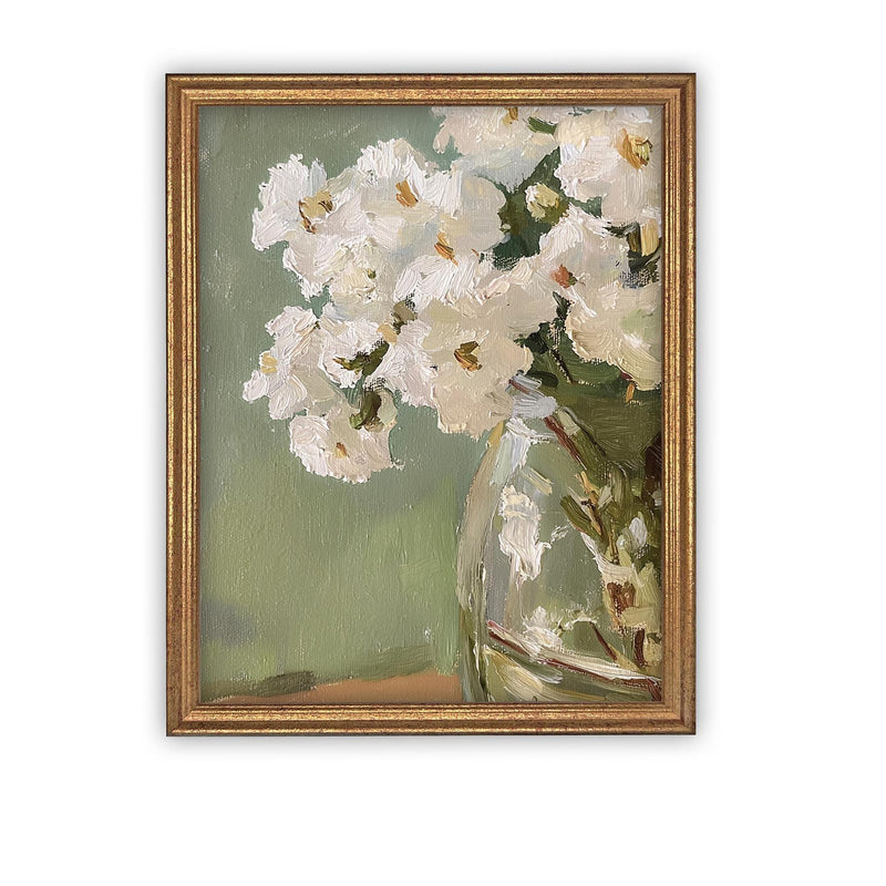 Vintage Framed Canvas Art // Framed Vintage Floral Print // Vintage Floral Painting // Still Life Botanical Farmhouse print //#BOT-155