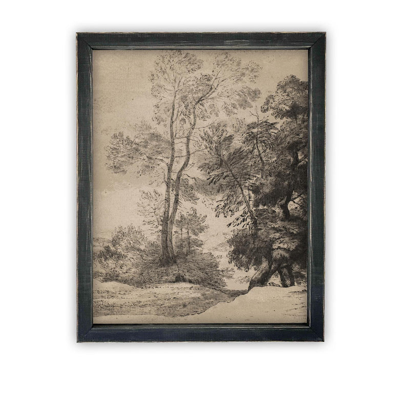 READY to SHIP 11x14 Vintage Framed Canvas Art #LAN-260