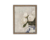Vintage Framed Canvas Art // Framed Vintage Floral Print // Vintage White Roses Painting // Still Life Botanical Farmhouse print //#BOT-162