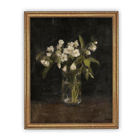 Vintage Framed Canvas Art // Framed Vintage Floral Print // Vintage Flowers Painting // Still Life Botanical Farmhouse print //#BOT-165