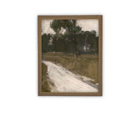 READY to SHIP 11x14 Vintage Canvas Print: Moody Green Landscape Art