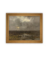 Vintage Framed Canvas Art // Framed Vintage Print // Vintage Painting // Moody Dark Landscape Wall Art // Farmhouse print //#LAN-269
