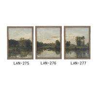 Vintage Framed Canvas Art // Framed Vintage Print Painting // Vintage Green Moody Landscape Set of 3 (sold individually) // #LAN-277