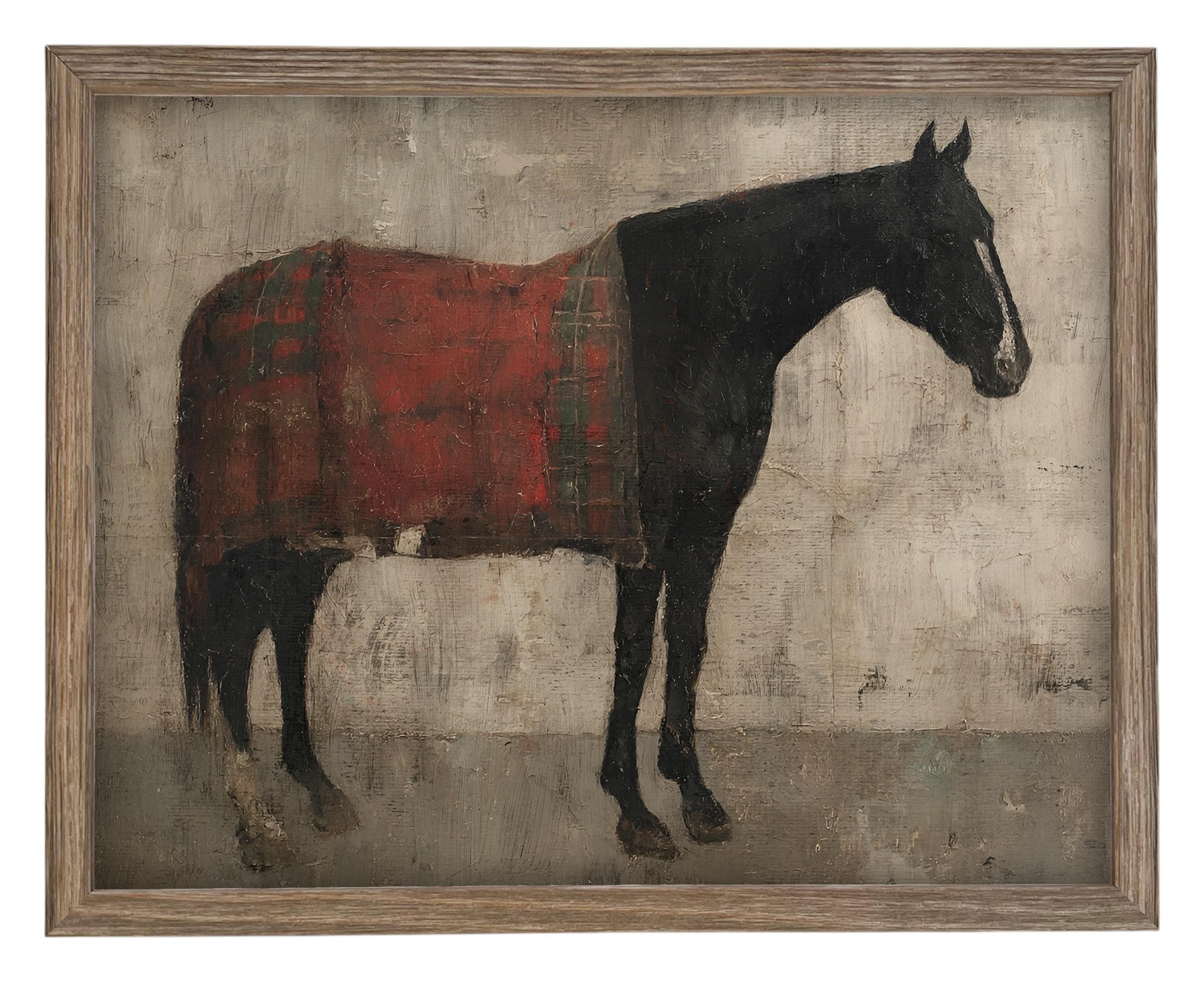 Vintage Framed Horse Canvas Art Print: Equestrian Style