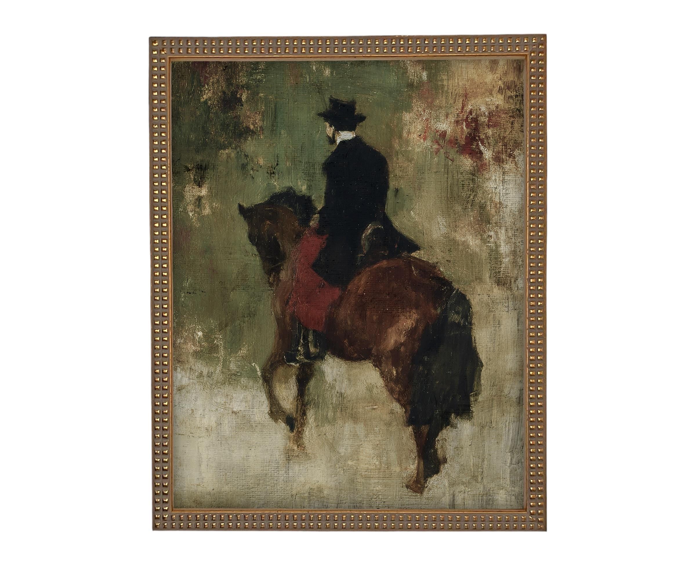 Vintage Horse Painting Print Art: Framed Canvas Print