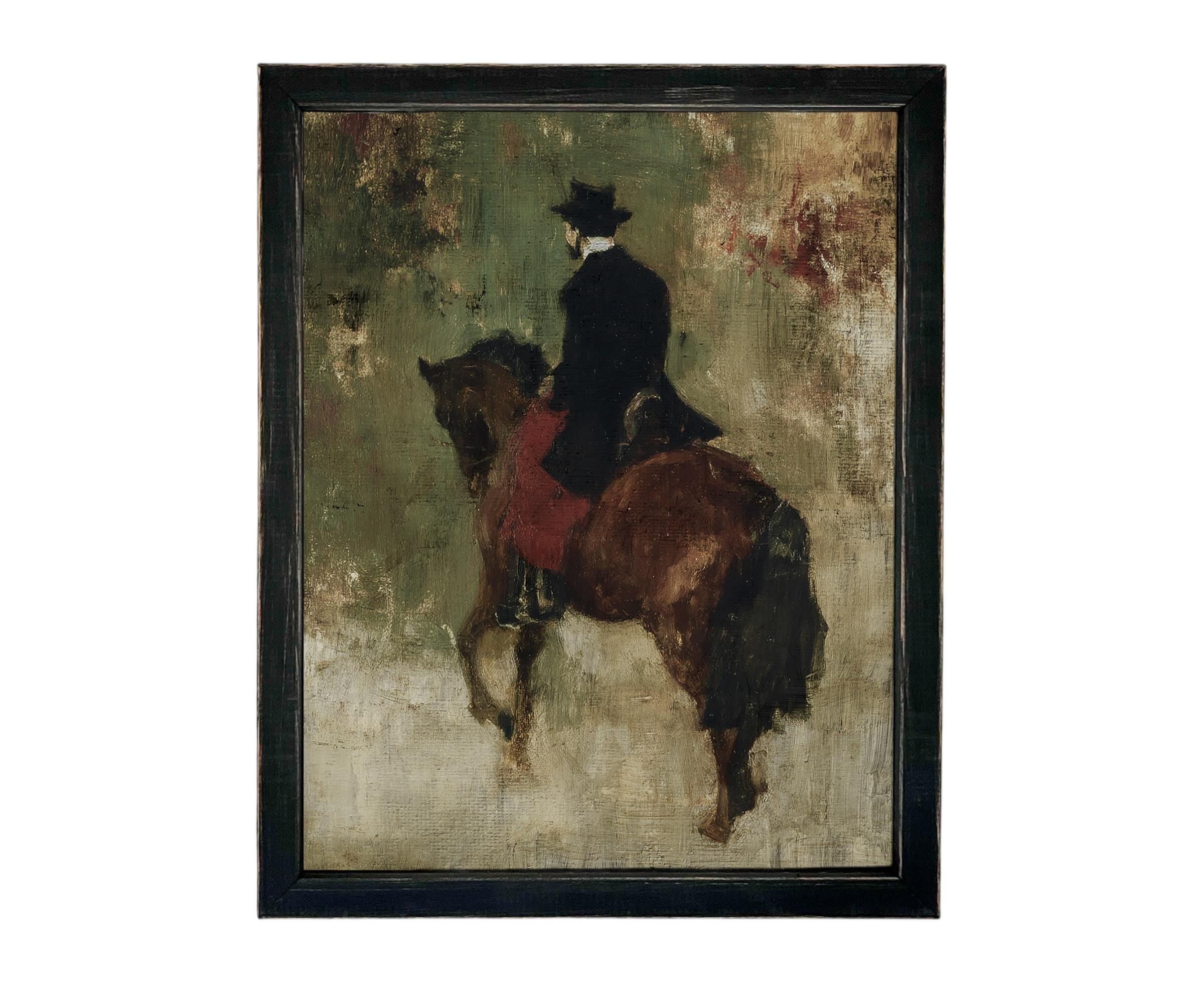 READY TO SHIP 18x24 Horse Painting Print Art: Framed Canvas Print