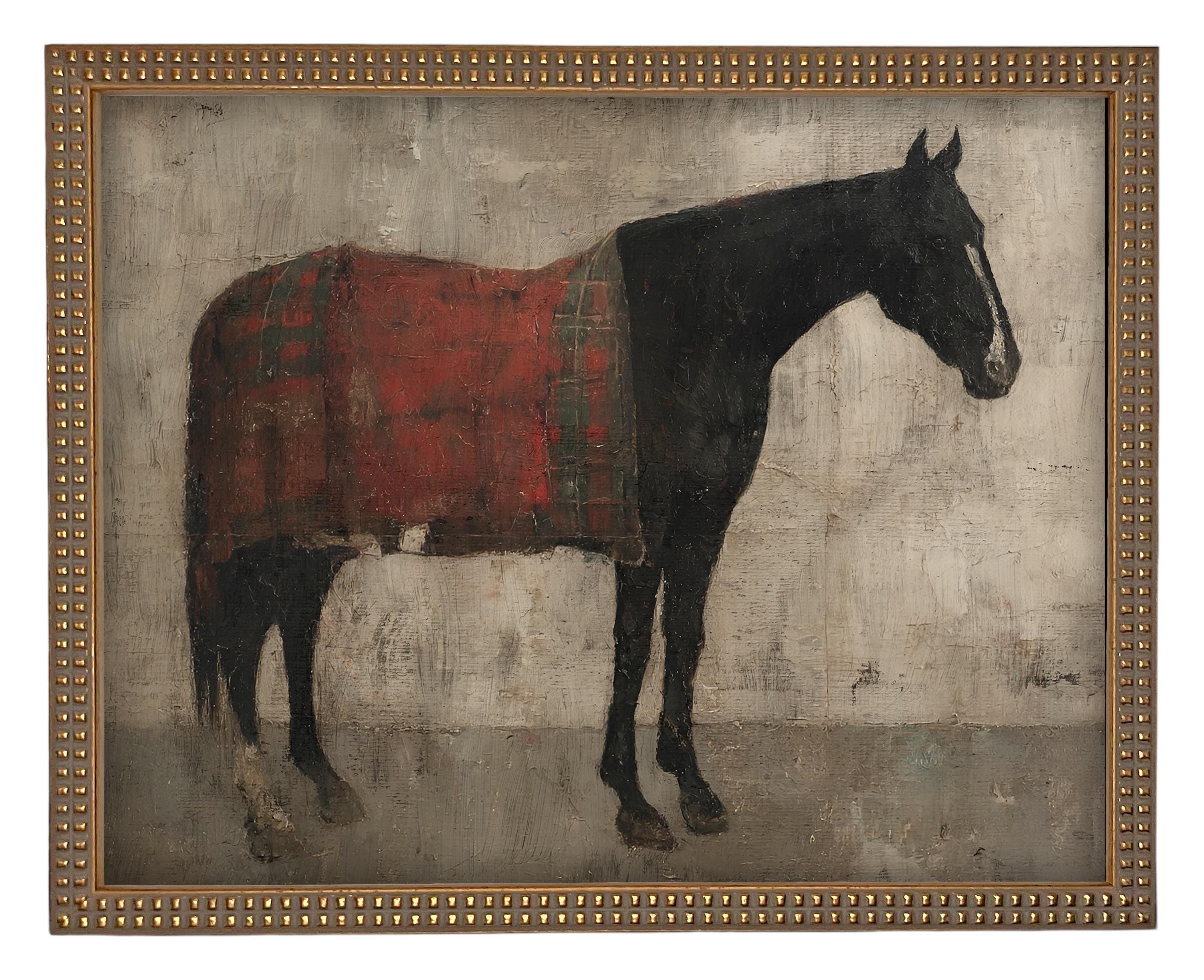 Vintage Framed Horse Canvas Art Print: Equestrian Style