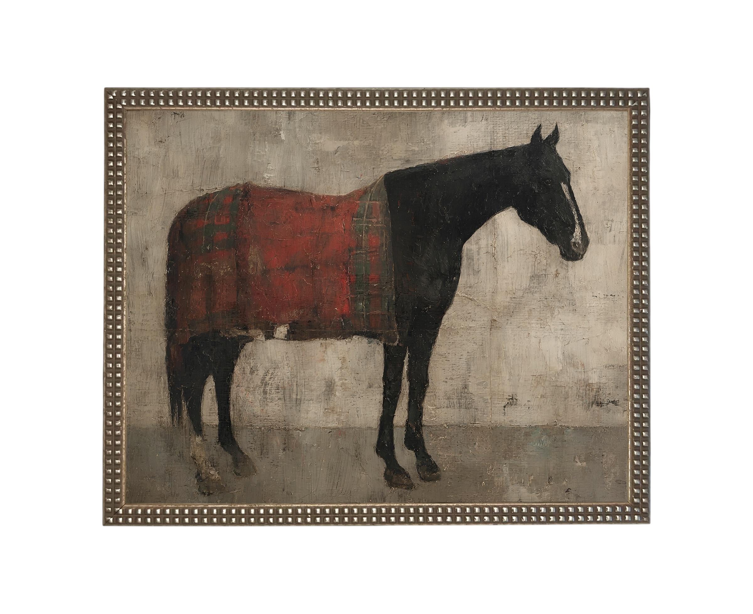 Vintage Framed Horse Canvas Art Print: Equestrian Style