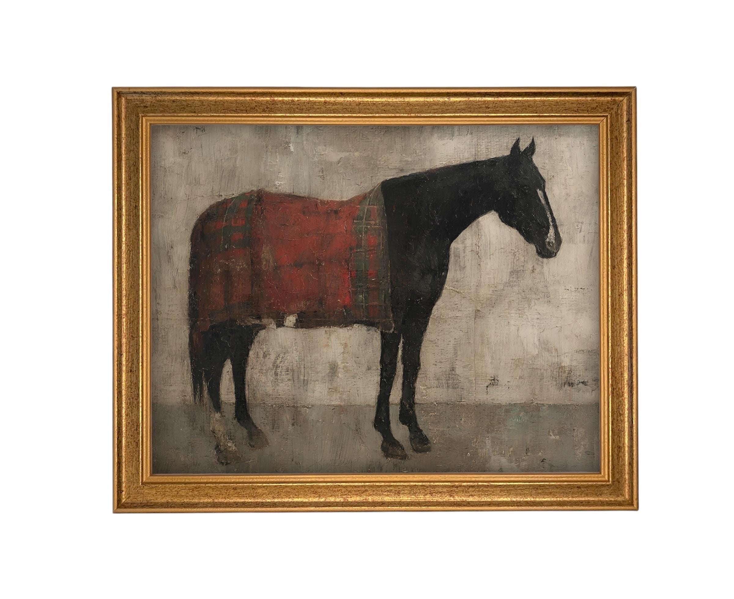 Vintage Framed Horse Canvas Art Print: Equestrian Style