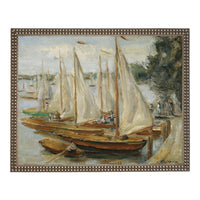 Vintage Sailboats Painting: Framed Canvas Print, Beach House Art #COAS-204